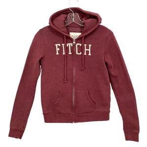 Abercrombie & Fitch Hoodie Womens XS Full Zip Embroidered Preppy Logo Spell Out
